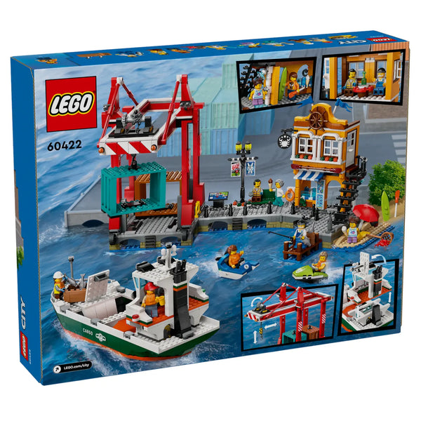 LEGO® City 60422 Hafen mit Frachtschiff Verpackung Rückseite