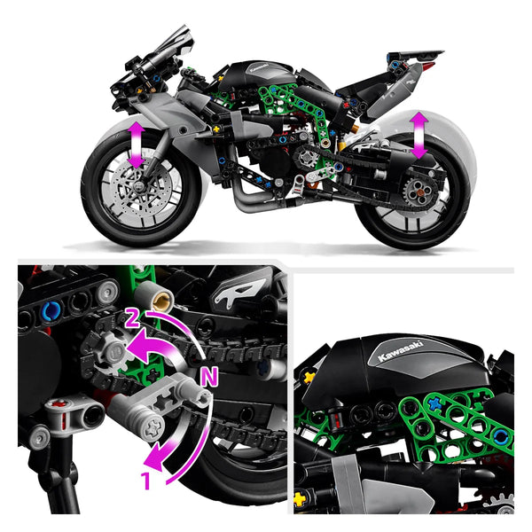 LEGO® Technic 42170 Kawasaki Ninja H2R Motorrad Funktionen