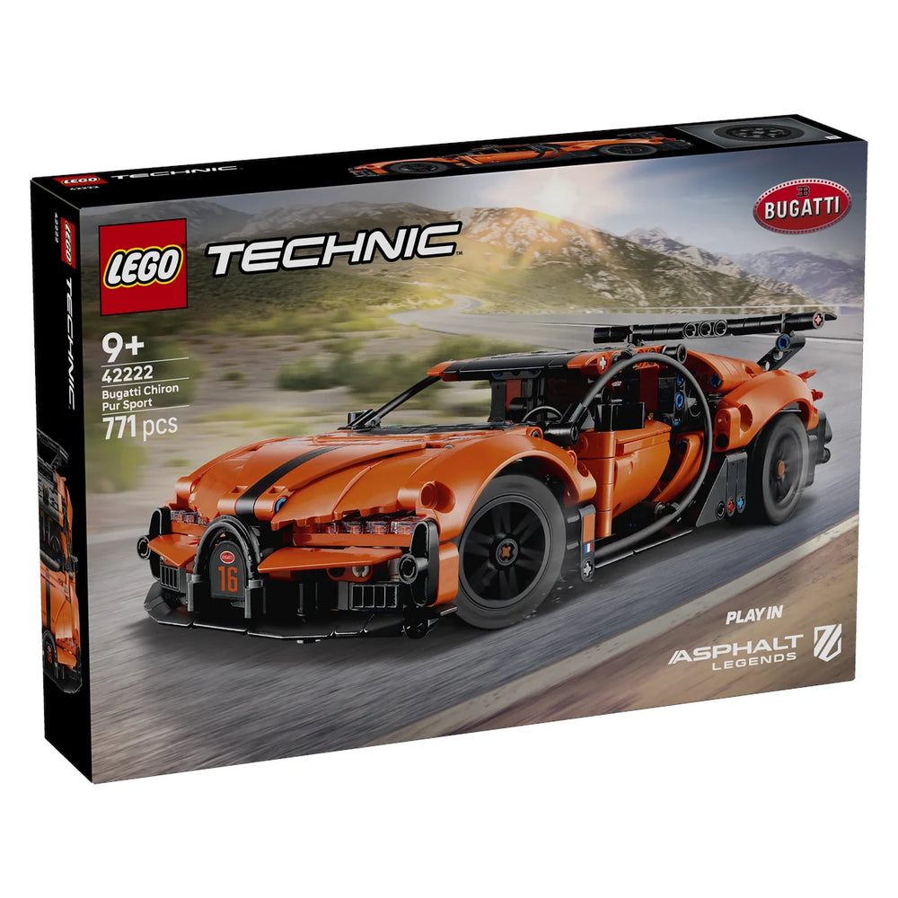 LEGO® Technic 42222 Bugatti Chiron Pur Sport Hypercar Verpackung Vorderseite