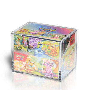 Pokemon Mini Tin Display (8 Tins) Acryl Case geschlossen mit Inhalt