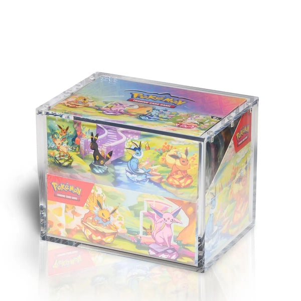 Pokemon Mini Tin Display (8 Tins) Acryl Case geschlossen mit Inhalt